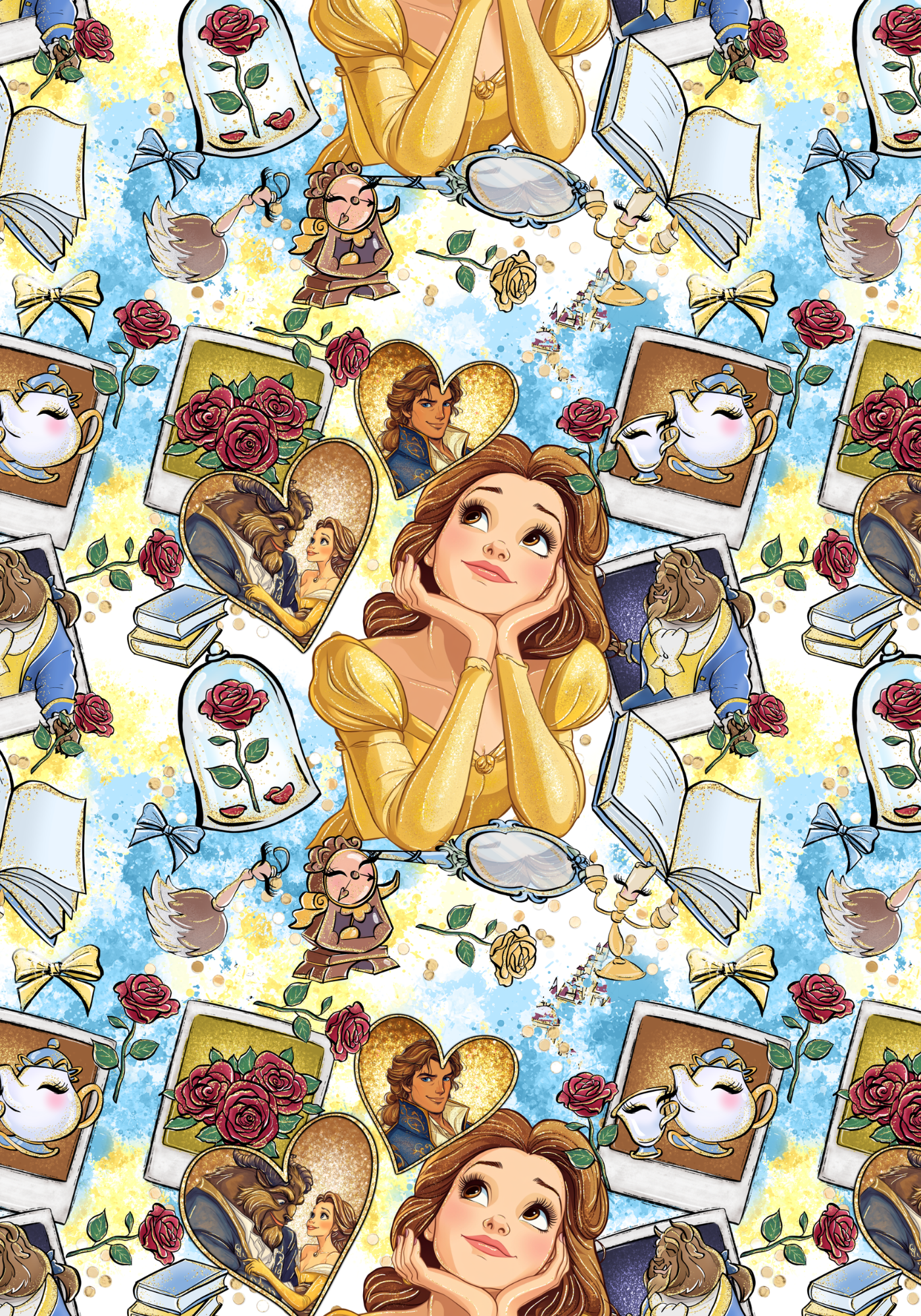Belle Composition Notebook Sticker Cover Set