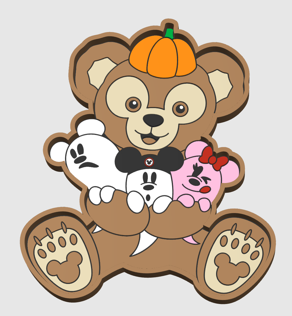 Duffy Bear Minnie Fall Tray 3MF Digital File Only