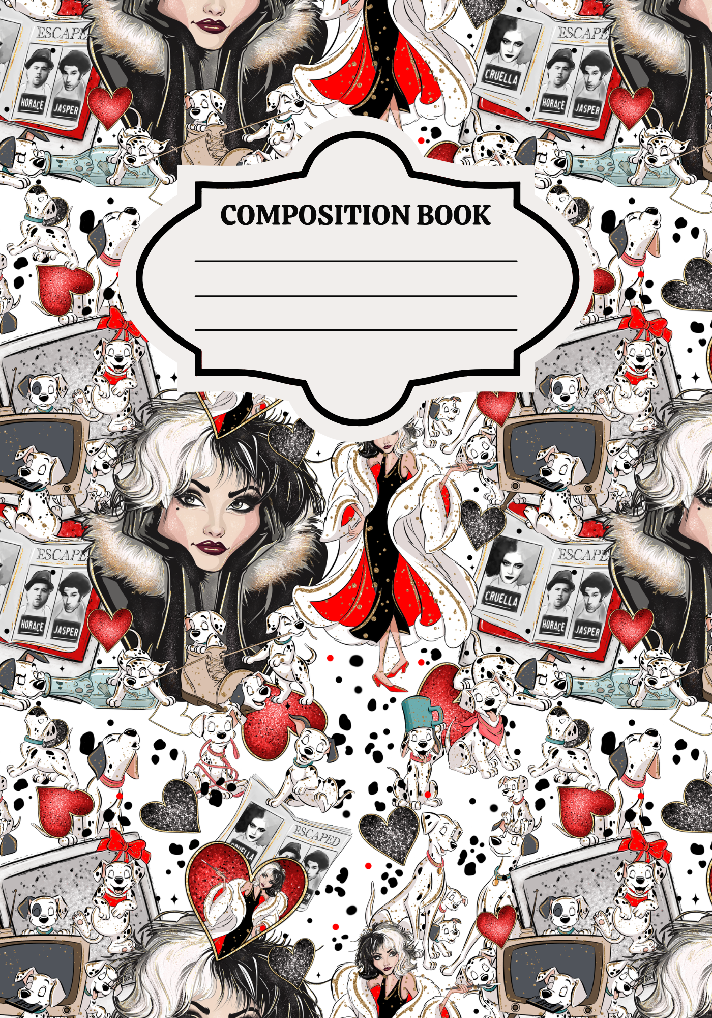 101 Dalmatian Composition Notebook Sticker Cover