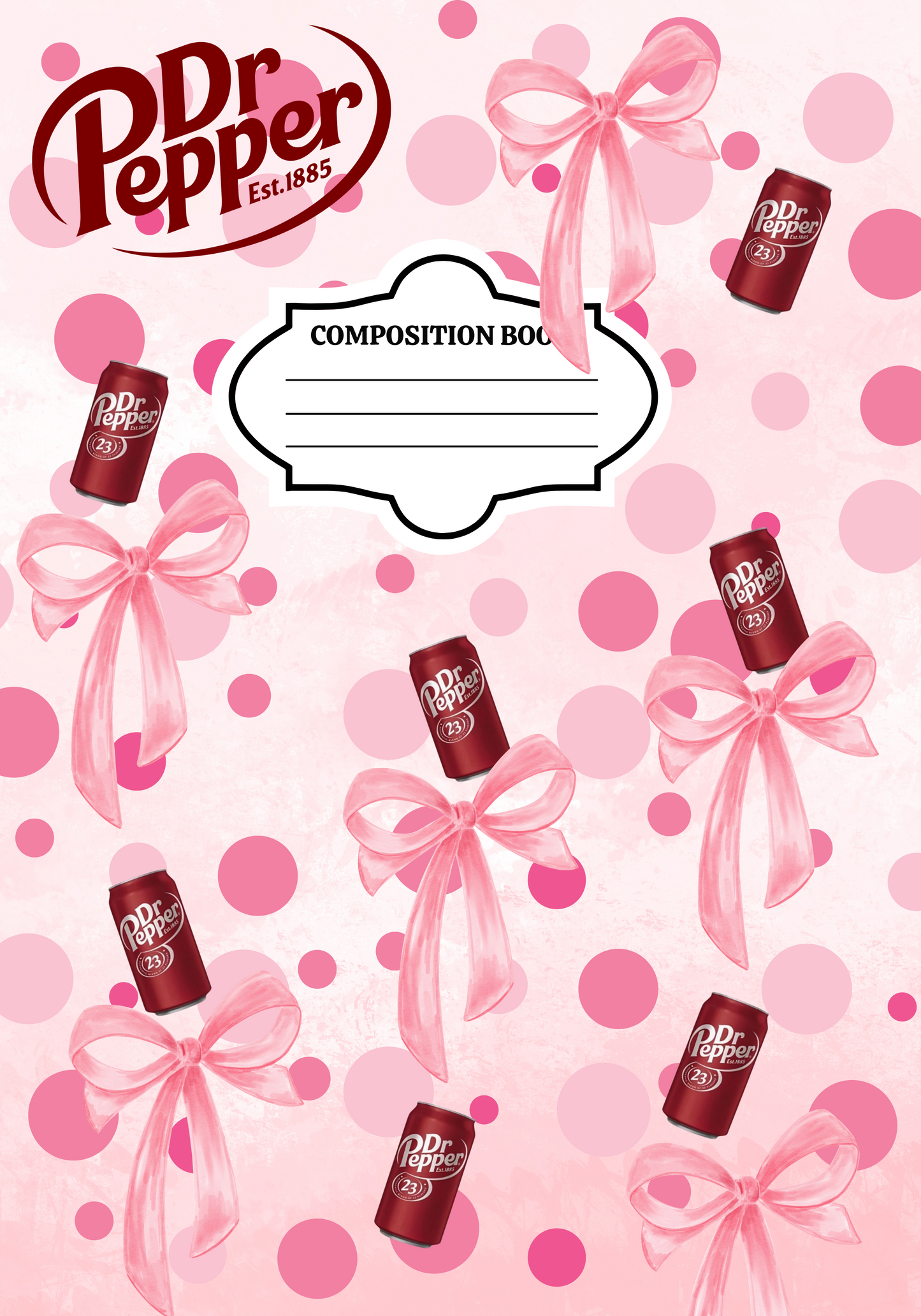 DR.Pepper Composition Notebook Cover Sticker