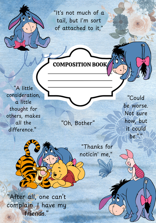 Eeyore Composition Notebook Cover Sticker