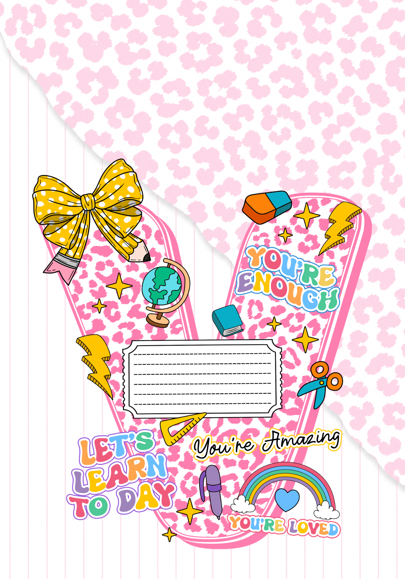 Pink Letter Composition Notebook Sticker Cover