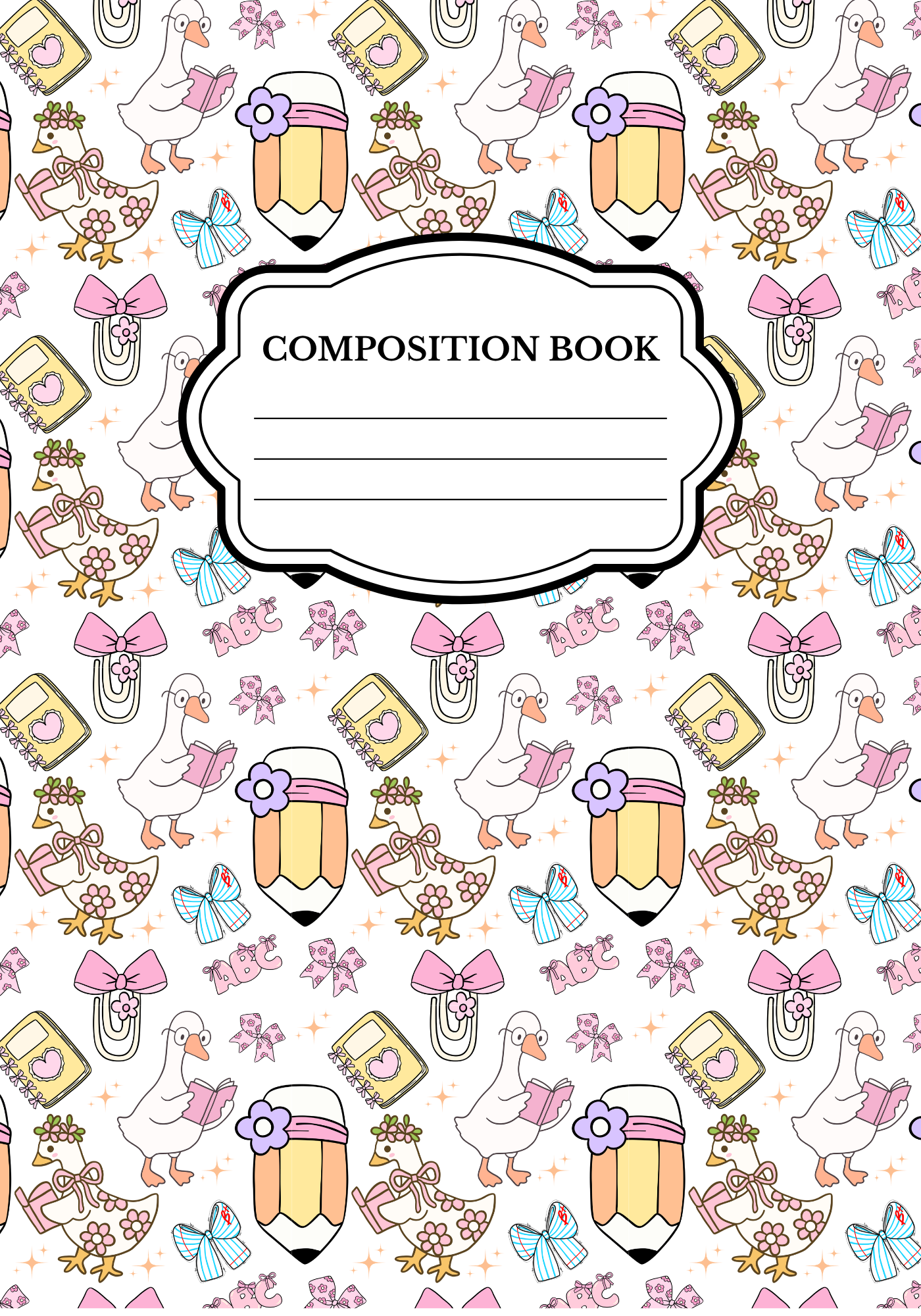 Goose Pencil Composition Notebook Sticker Cover