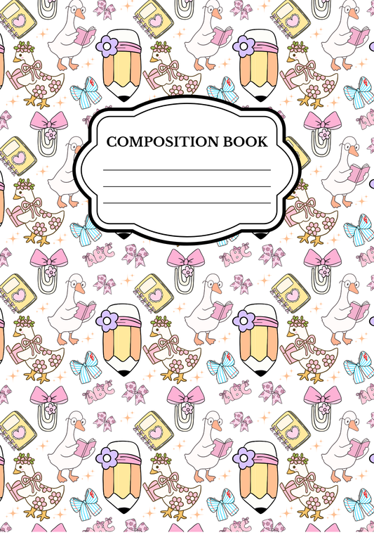 Goose Pencil Composition Notebook Sticker Cover