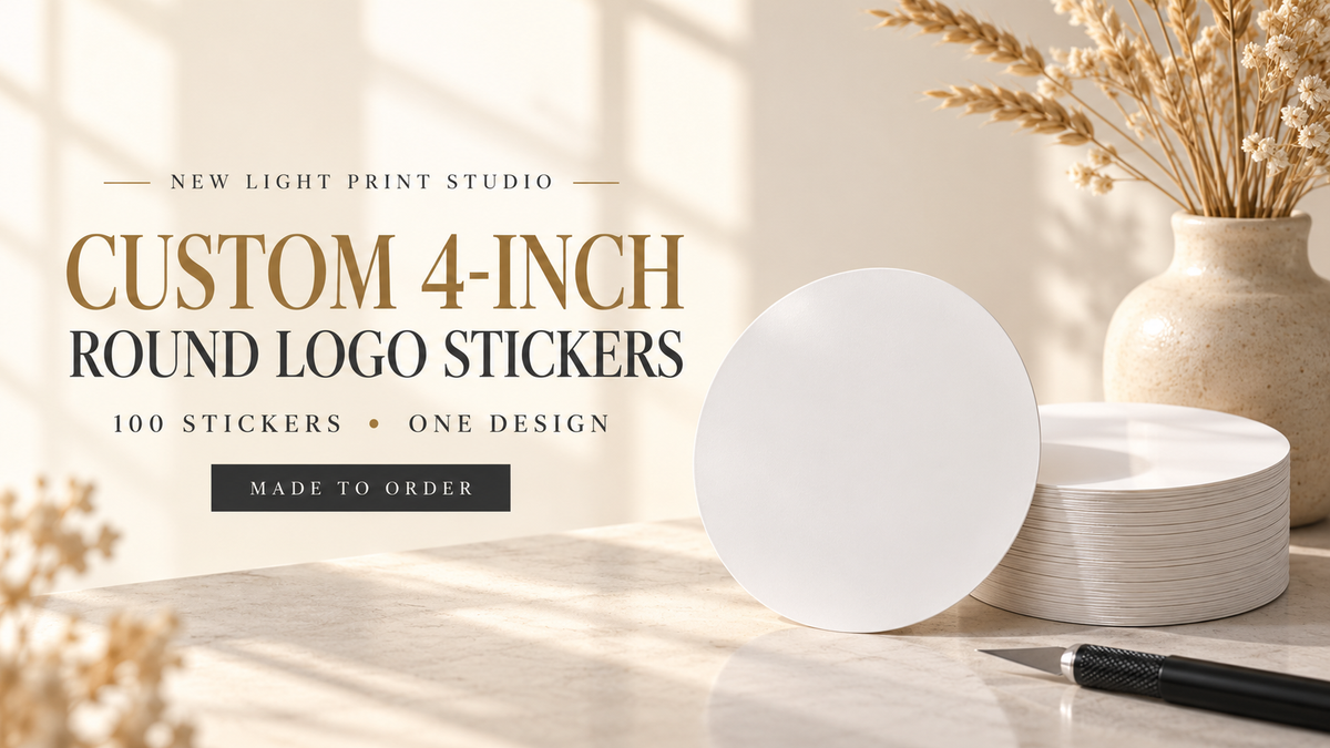 Custom 4-Inch Round Logo Stickers — 100 Pack