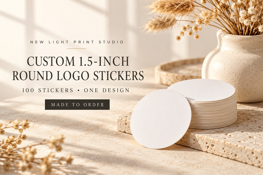 Custom 1.5-Inch Round Logo Stickers — 100 Pack