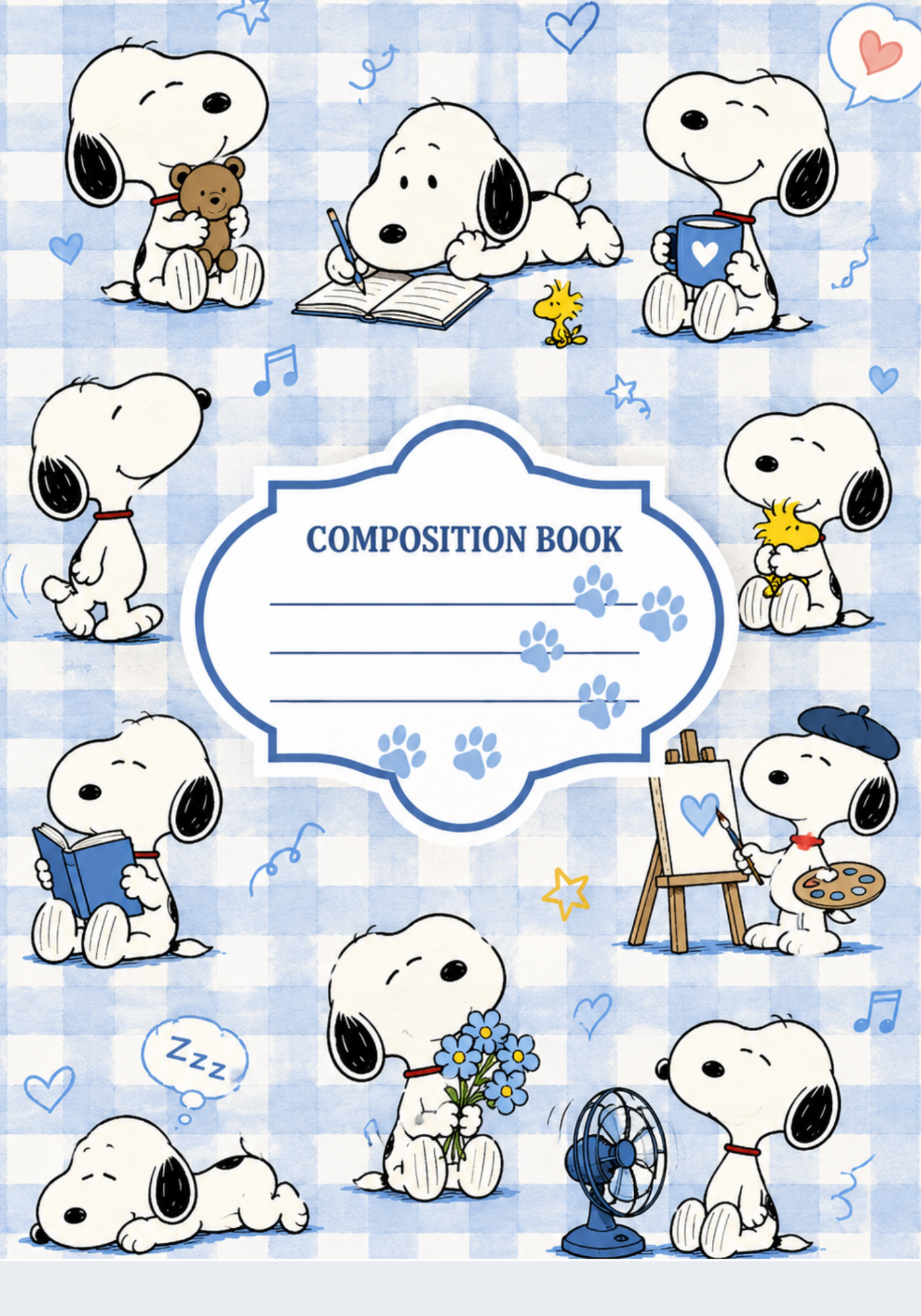 Snoopy Composition Notebook Sticker Cover