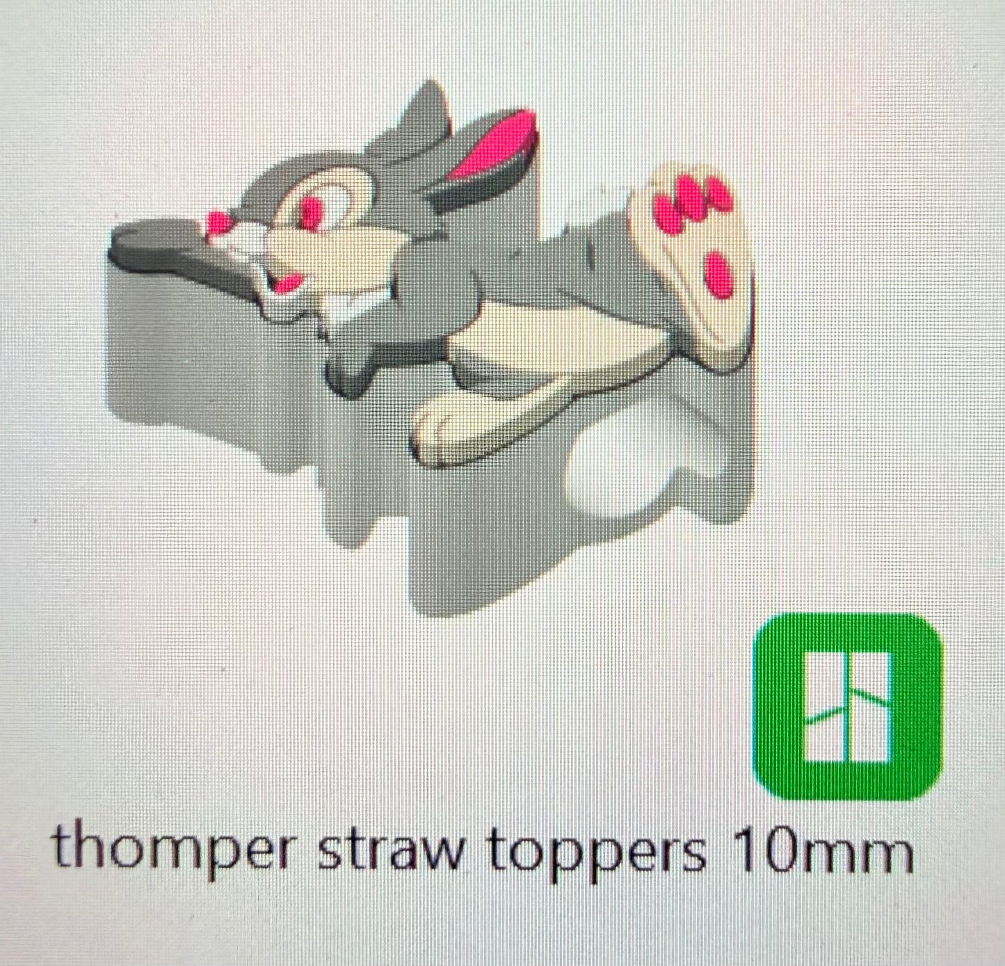 Thumper Straw Topper Stanley (10mm) digital file