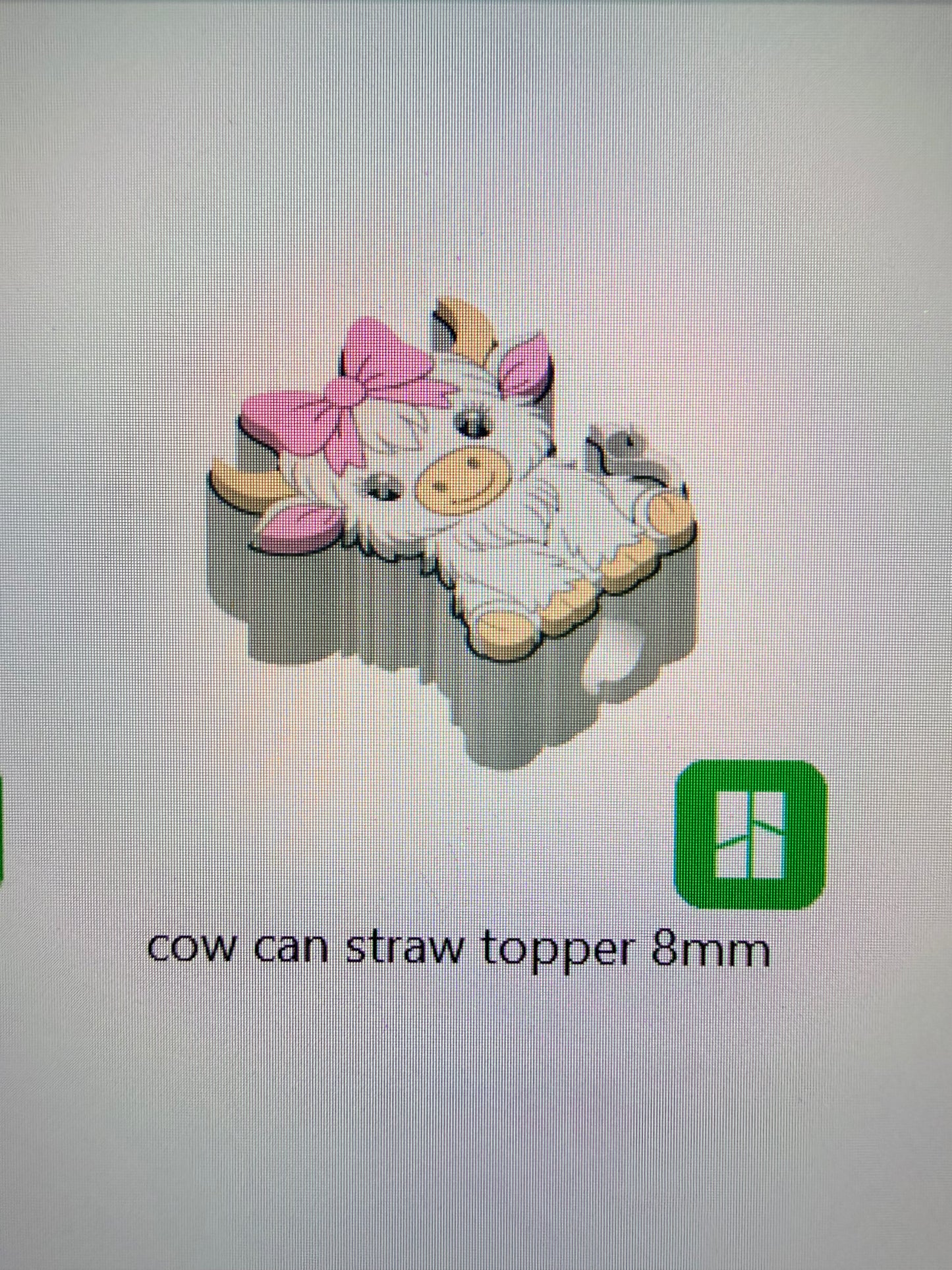 Highland Cow straw topper 8mm