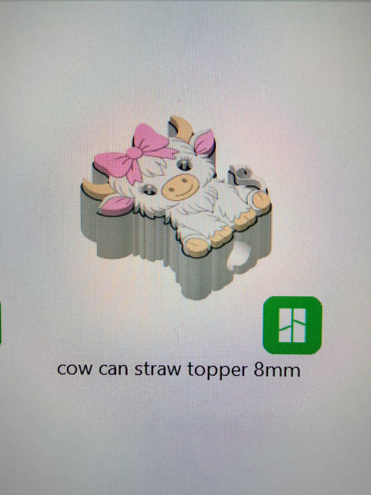 Highland Cow straw topper 8mm