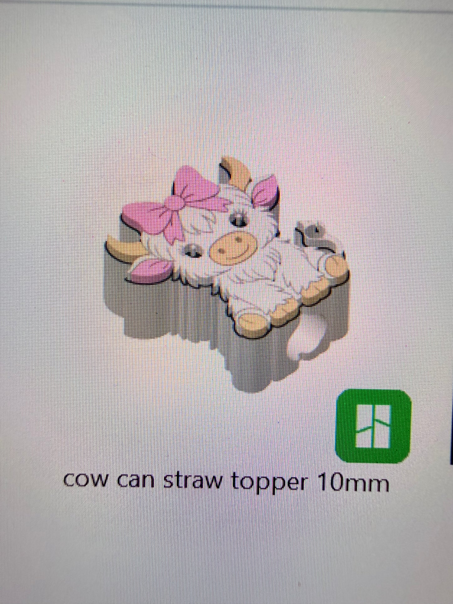 Highland Cow Straw topper 10mm