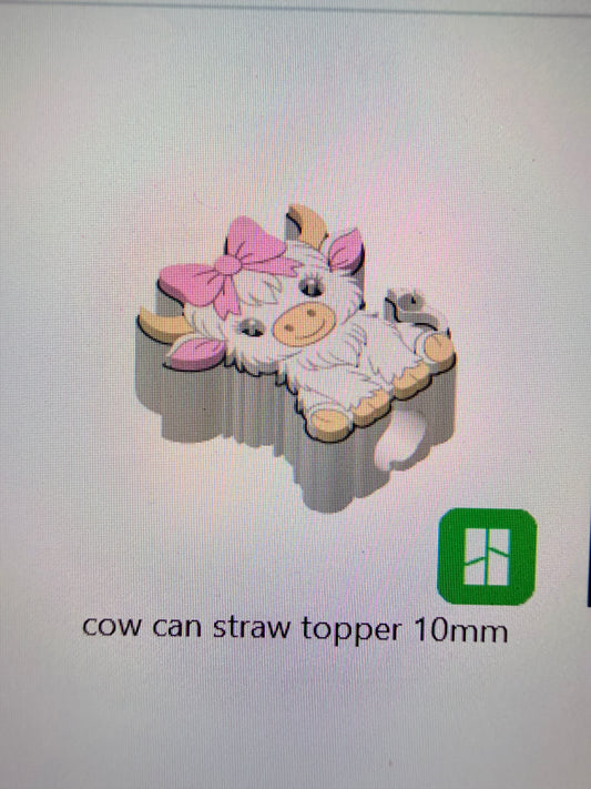 Highland Cow Straw topper 10mm