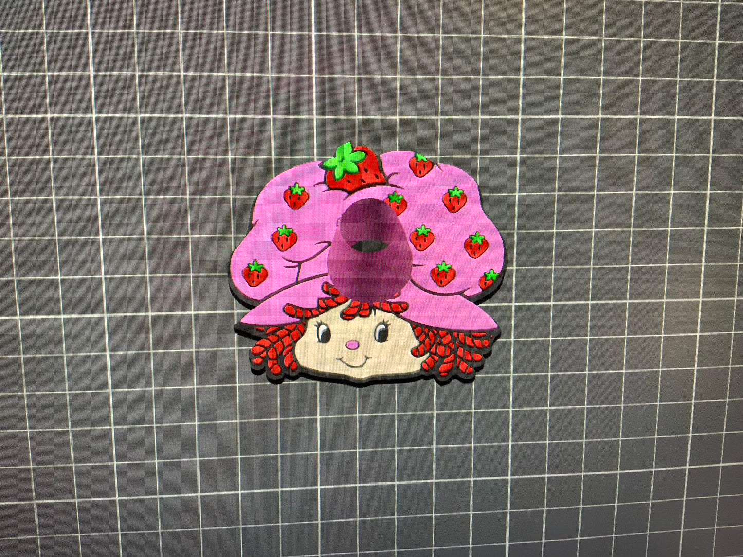 strawberry girl single rhinestone pen holder 3MF