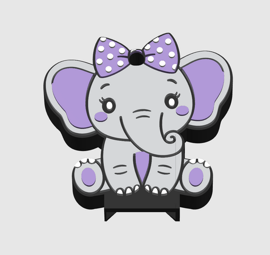 Cute Elephant With Bow Can Tab Opener 3MF Digital File