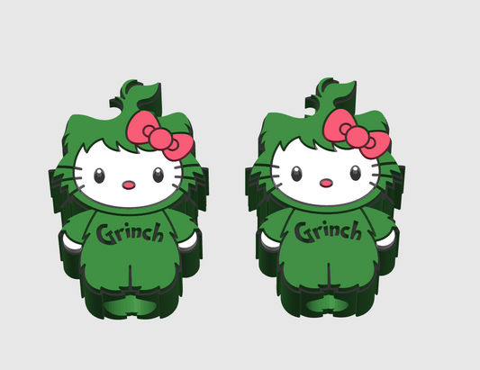Kitty Grinch Straw topper set 3MF Digital File Only