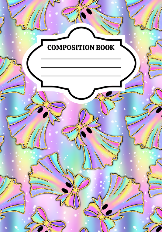 Fluorescent Ghost Composition Notebook Sticker Cover